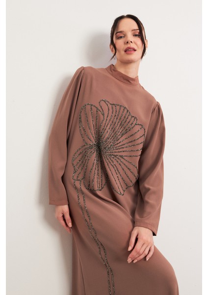 Taş Işleme Detaylı Abiye - Camel