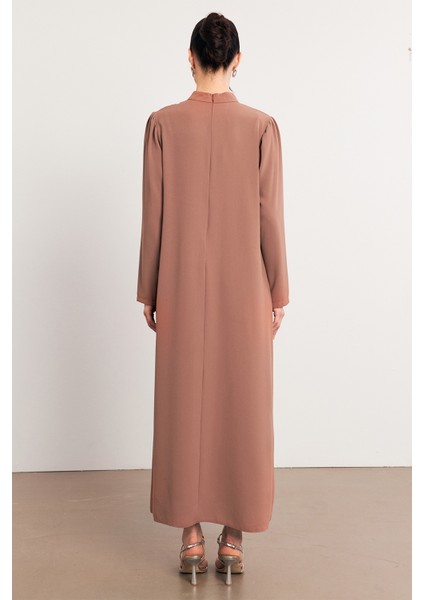 Taş Işleme Detaylı Abiye - Camel