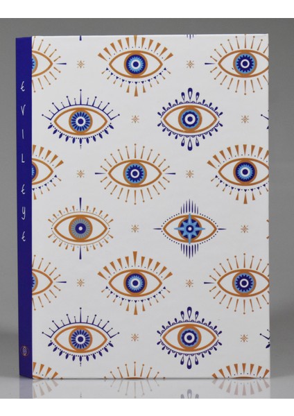 Mavi Göz Kalın Kapak Çizgili Defter