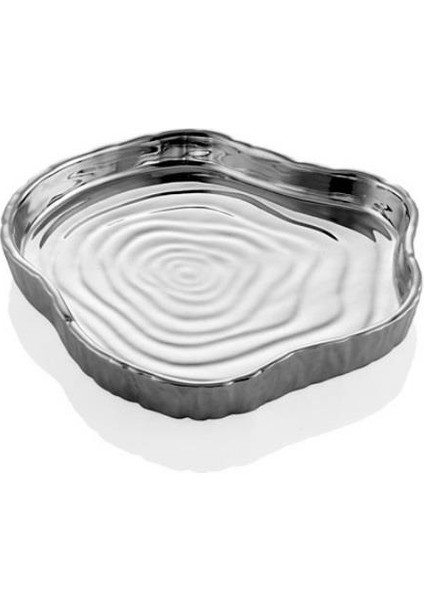 Lamedore Unformed Silver Küçük Tabak 23X20X3 cm 1BXS-107SS