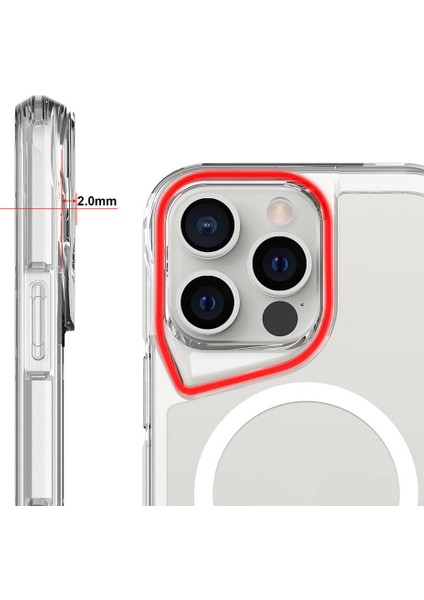 Apple iPhone 16 Pro ile Uyumlu Kılıf Airbag Köşeli Magsafe Wireless Şarj Özellikli Kılıf Kapak