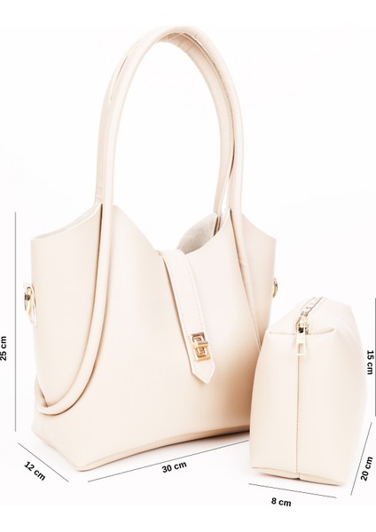 Kilit Detaylı Makyaj Çantalı Uzun Askılı Kadın El Omuz ve Çapraz Çanta indirimleri