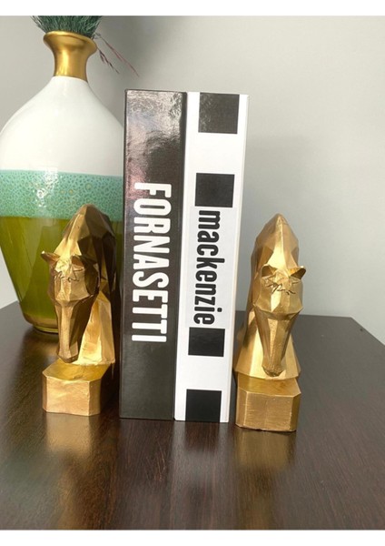 Kitap Tutucu Kübik At Figürlü 2 Li Gold Renkli Polyester modelleri
