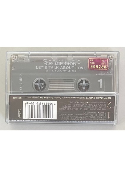 Celine Dion Lets Talk About Love Kaset Orjnal Dönem Baskı Kaset)
