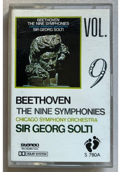 Beethoven The Nine Symphonies Sir Georg Solti Kaset (Dönem Foot Print Stüdyo Baskı Kaset)