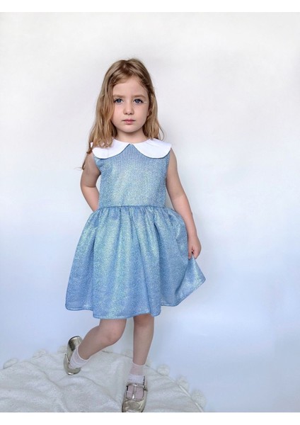 Shiny Simli Bebe Yakalı Çocuk Elbisesi fiyatları