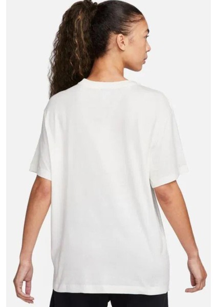Sportswear Fleece Bol Kesim Kırık Beyaz Renk Pamuklu Kadın Tişört fiyatları