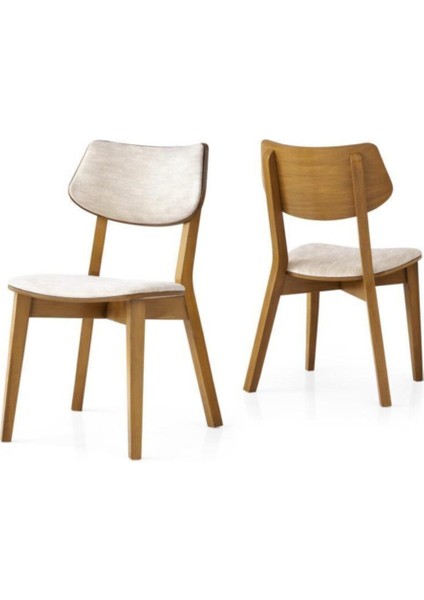 Ahşap Ağaç Mutfak Sandalyesi Drina 2'li Set