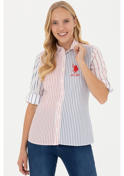 Kadın Kırmızı Gömlek Desenli 50263884-VR030 modelleri