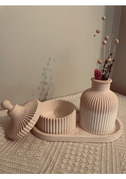 Lisadizayn Dekoratif 3lü Set Mini Vazo & Takı Kutusu