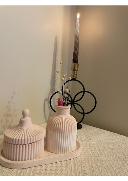 Lisadizayn Dekoratif 3lü Set Mini Vazo & Takı Kutusu