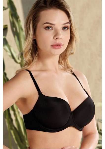 1490 Kadın Ekstra Dolgulu Sütyen-Siyah