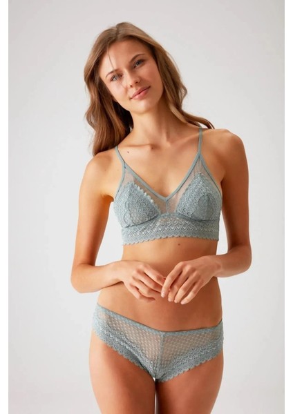4834 Kadın Bralet Sütyen Külot Takım-Mint