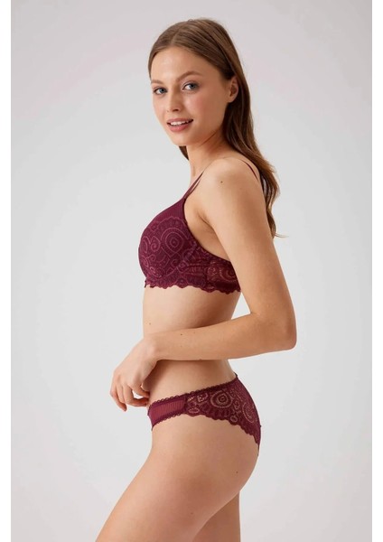 4740 Balenli Soft Push Up Sütyen Külot Takım Mürdüm fırsatları