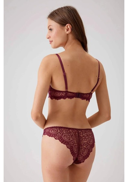 4740 Balenli Soft Push Up Sütyen Külot Takım Mürdüm indirimleri