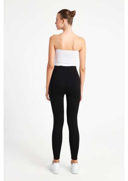 Kadın Siyah Çelik Örme Korseli Yüksek Bel Toparlayıcı Tayt fırsatları