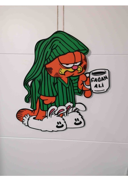 Garfield Ahşap Kapı / Duvar Süsü