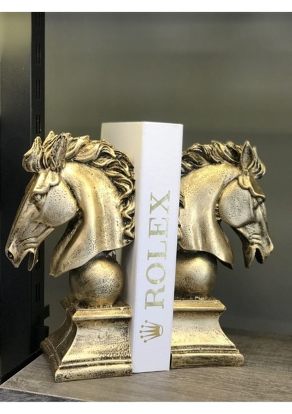 Ev Dekorasyon At Kitap Tutucu Gold 25-25CM