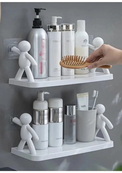 2 Adet Özel Raf Baharatlık - Makyaj Malzeme Rafı Kendinden Yapışkanlı Banyo Mutfak Organizer Raf