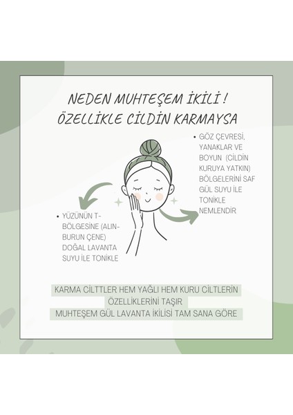 Doğal Lavanta Suyu 100 ml - Saf Gül Suyu 100 ml Ikili Set