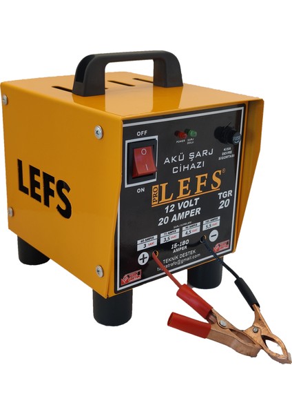 Pro Lefs Akü Şarj Cihazı 12 V 20 Amper 180 Ampere Kadar Şarj