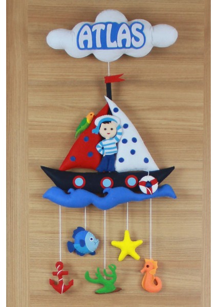 Atlas Isimli Denizci Bebek Odası Kapı Süsü