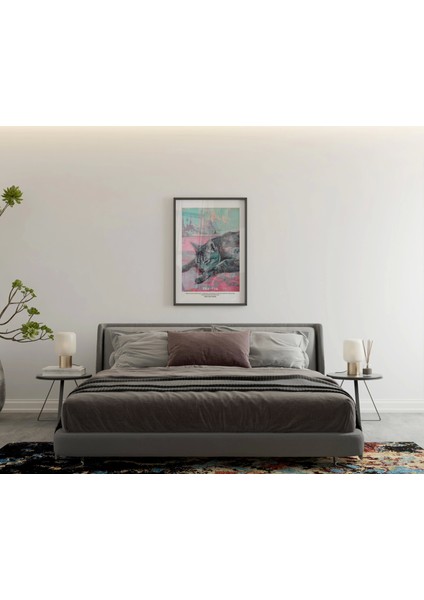 Renkli Kedi Illüstrasyonu - Çerçevesiz Poster ve Tablo Seçenekleri modelleri