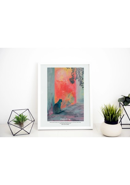 Sanatsal Kedi Görseli - Modern Dijital Baskı Poster