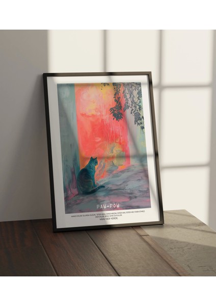 Sanatsal Kedi Görseli - Modern Dijital Baskı Poster