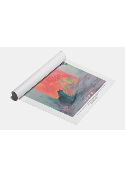 Sanatsal Kedi Görseli - Modern Dijital Baskı Poster fiyatları