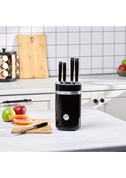 Mastermaid Siyah 6 Parça Standlı Bıçak Seti