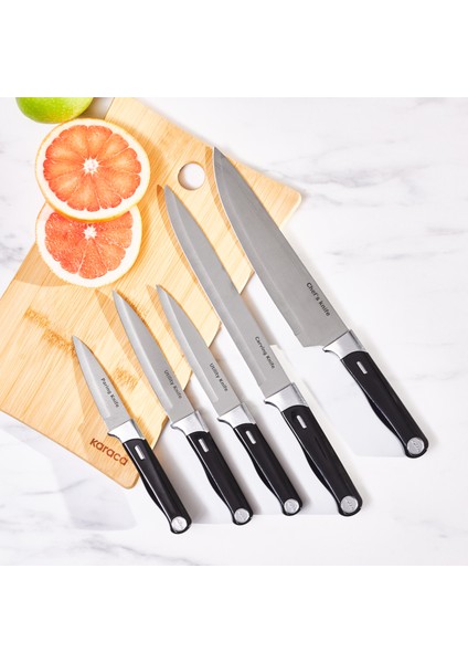 Mastermaid Siyah 6 Parça Standlı Bıçak Seti