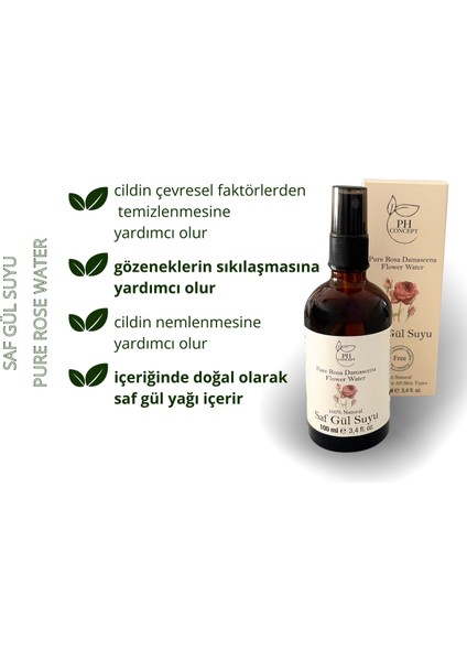 Doğal Lavanta Suyu 100 ml - Saf Gül Suyu 100 ml Ikili Set