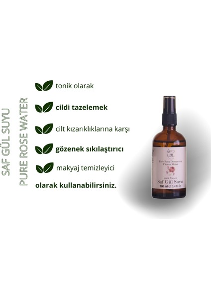 Doğal Lavanta Suyu 100 ml - Saf Gül Suyu 100 ml Ikili Set