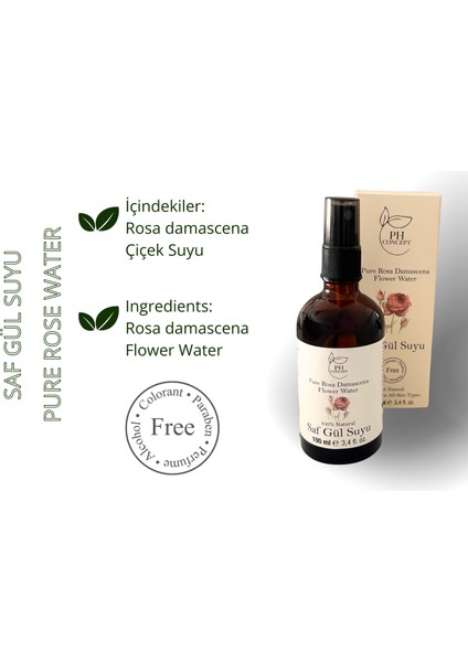 Doğal Lavanta Suyu 100 ml - Saf Gül Suyu 100 ml Ikili Set
