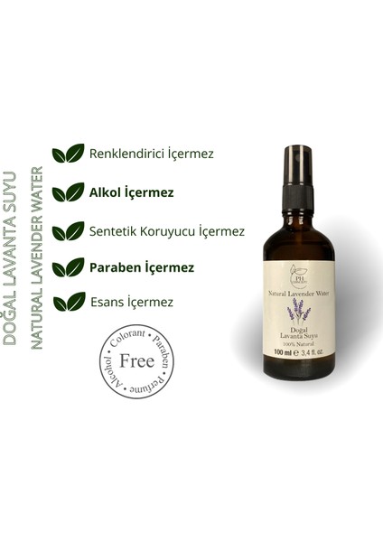 Doğal Lavanta Suyu 100 ml - Saf Gül Suyu 100 ml Ikili Set