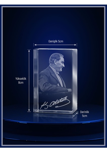 3D Kristal Atatürk 11 modelleri