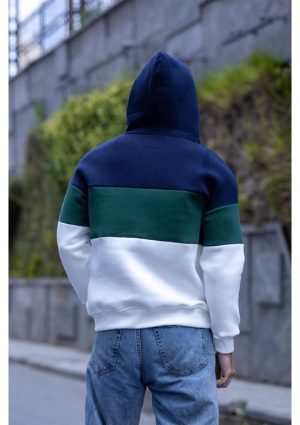 Luan Üç Iplik Pamuklu Parçalı Kapüşonlu Erkek Sweatshirt indirimleri