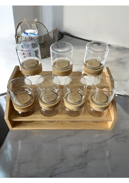 Becca 7'li Bambu Standlı Cam Baharatlık fiyatları