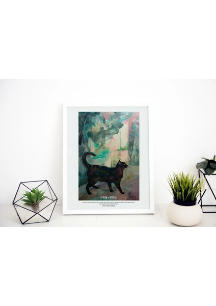 Eviniz Için Şık Kedili Tablo - Çerçevesiz Poster Alternatifi