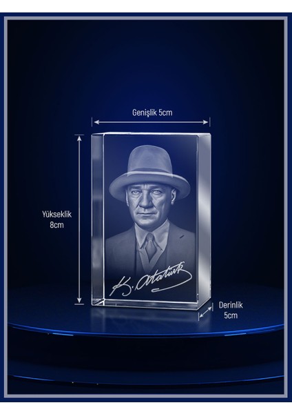 3D Kristal Atatürk 23 modelleri