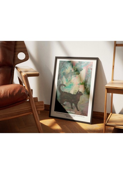 Eviniz Için Şık Kedili Tablo - Çerçevesiz Poster Alternatifi