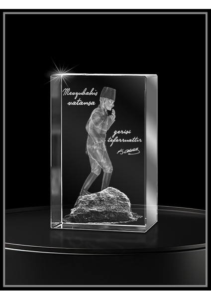 3D Kristal Atatürk 24