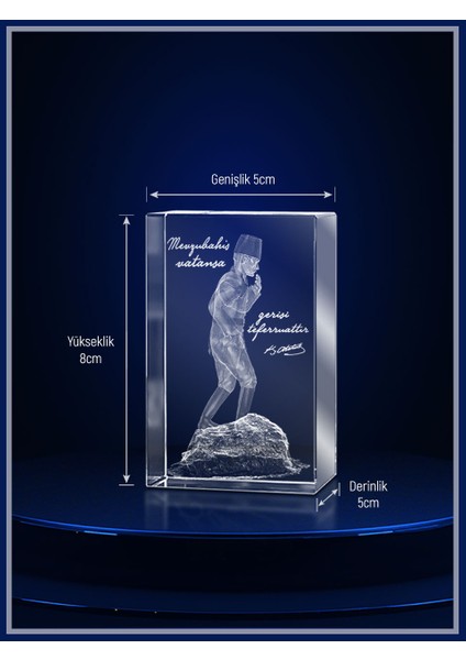 3D Kristal Atatürk 24 modelleri