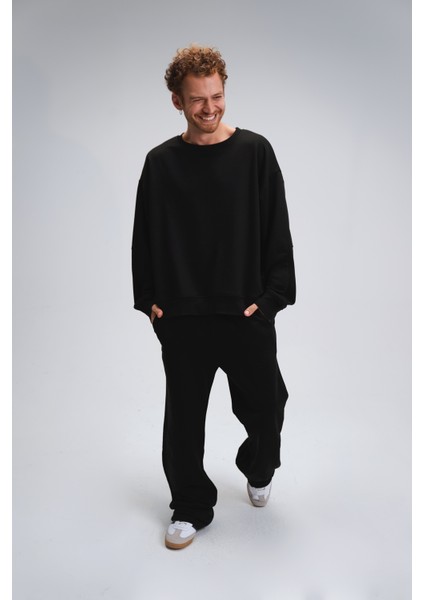Erkek Timeless Oversize Siyah Sweatshirt fiyatları