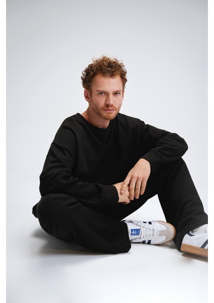 Erkek Timeless Oversize Siyah Sweatshirt modelleri
