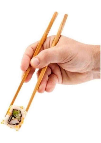 Alenked Shop Bambu Çin Yemek Çubuğu Chopstick Siyah Kılıf 24CM -10 Adet