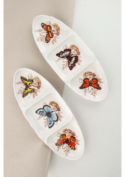 Butterfly 2 Adet Bölmeli Porselen Tabak fiyatları