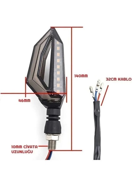 Amerikan Park Modüllü Çift Renk Motosiklet Sinyal LED Takımı 12V Drl Universal