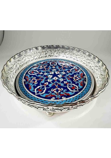 Geometrik Desenli Gümüş Şekerlik